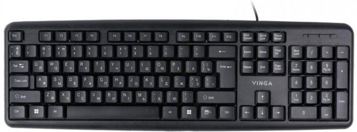 Клавіатура дротова Vinga KB110BK Black, Чорний