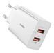 Адаптер (блок живлення) Baseus Speed Mini QC Dual U Quick Charger 18W White (CCFS-V02)