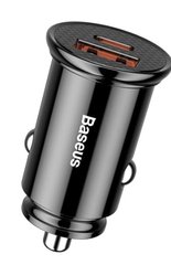 Автомобільний зарядний пристрій Baseus Circular Pastic 30W 1USB+1Type-c Black