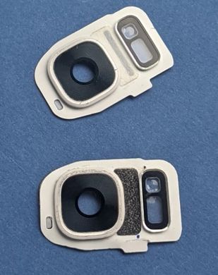 Cкло камери для телефону Samsung G930 Galaxy S7/G935 Galaxy S7 Edge з рамкою Silver Original