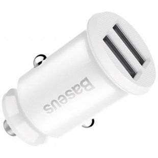 Автомобильное зарядное устройство (АЗУ) Baseus Grain Car Charger 5V 3.1A White (CCALL-ML02)