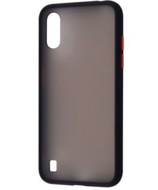Чохол з напівпрозорою задньою кришкою Matte Color Case TPU для Samsung Galaxy A01 (A015F) Black