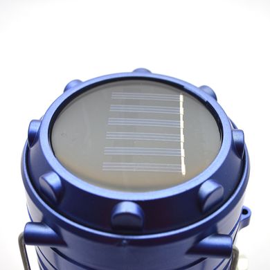 Кемпінговий аварійний акумуляторний світлодіодний LED ліхтар із сонячною панеллю MH-5800T Blue