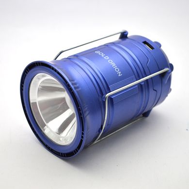 Кемпінговий аварійний акумуляторний світлодіодний LED ліхтар із сонячною панеллю MH-5800T Blue