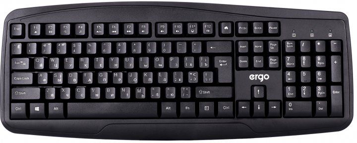 Клавіатура дротова ERGO K-240 USB Black, Чорний
