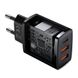 Мережевий зарядний пристрій (адаптер) Baseus Compact Quick Charger 30W QC+PD 2USB+1Type-c CCXJ-E01 Black
