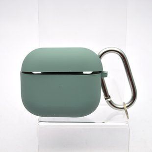 Чехол накладка Silicon Case с микрофиброй для AirPods 3 Pine Green/Зеленый