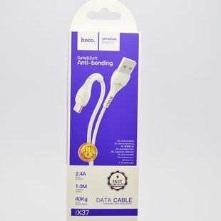 Кабель Hoco X37 Cool Power MicroUSB 2.4A 1.2m Білий
