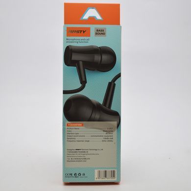 Наушники проводные с микрофоном ANSTY E-057 3.5mm Black