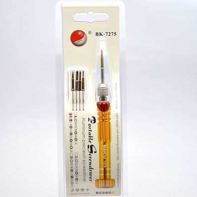 Набор инструментов BAKU BK-7275B (ручка с насадками:+1.5/-1.5/Y0.6/2.5 Pinhead Phillips/пенталоб 0.8)