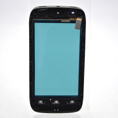 Сенсор (тачскрин) Nokia 710 Lumia черный с рамкой HC