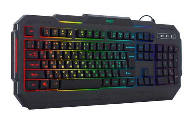 Клавіатура дротова з RGB підсвіткою ігрова ERGO KB-680 (Black)