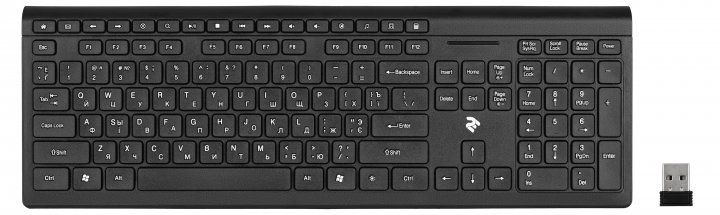Клавиатура беспроводная 2E KS210 Slim Wireless Black, Черный