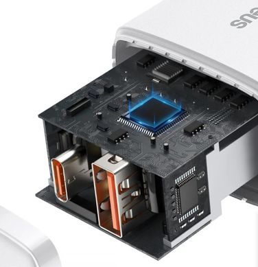 Сетевое зарядное устройство Baseus Compact Quick Charger 1xUSB/1Type-C 20W White CCXJ-B02