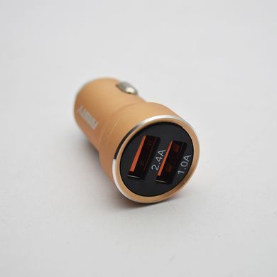 Автомобільна зарядка ANSTY CAR-01 (2 USB 3.1A) Gold