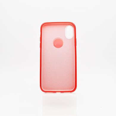 Чехол силиконовый с блестками TWINS для iPhone X/iPhone XS 5.8" Red