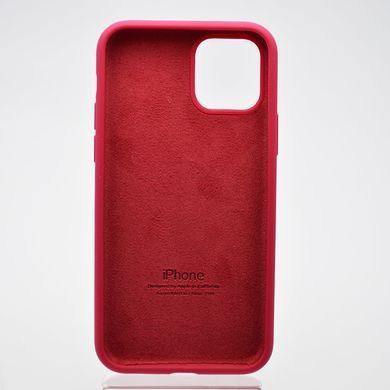 Чохол матовий з логотипом Silicon Case Full Cover для iPhone 11 Pro Rose Red/Бордовий