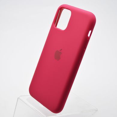 Чохол матовий з логотипом Silicon Case Full Cover для iPhone 11 Pro Rose Red/Бордовий