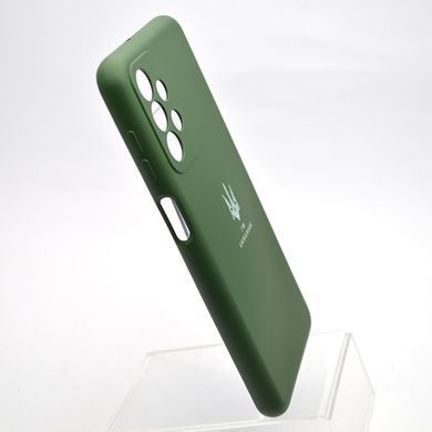 Чохол з патріотичним принтом Silicone Case Print Тризуб для Samsung A23 Galaxy A235 Dark Green