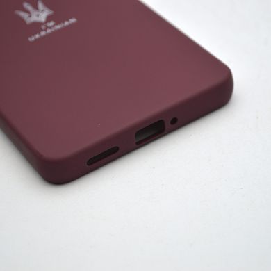 Чехол с патриотическим принтом Silicone Case Print Тризуб для Xiaomi Redmi Note 12 Pro 5G Bordo