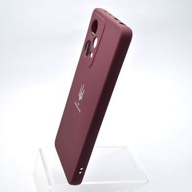 Чохол з патріотичним принтом Silicone Case Print Тризуб для Xiaomi Redmi Note 12 Pro 5G Bordo