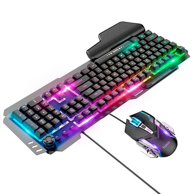Игровой набор (проводные клавиатура+мышь с подсветкой) Hoco GM12 Black
