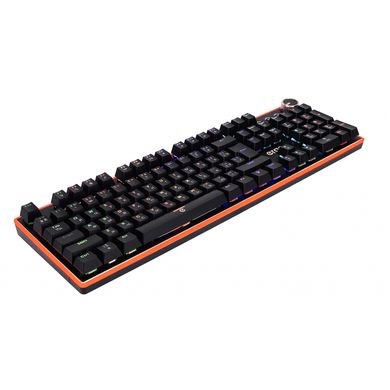 Провідна ігрова клавіатура з RGB підсвіткою механічна ERGO KB-955 (Black-Orange)