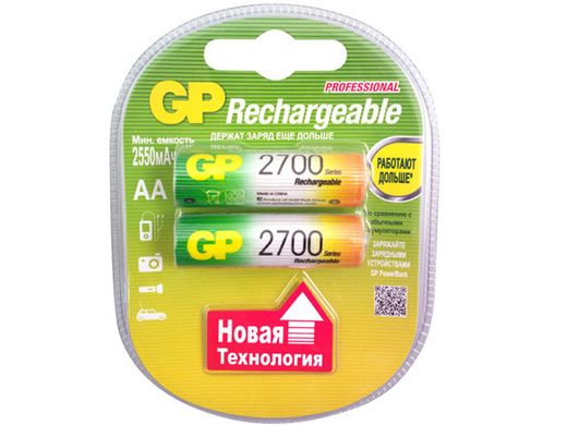 Аккумуляторная батарейка GP Rechargeable HR6 270AAHC size AA 1.2V 2700mAh 1 штука