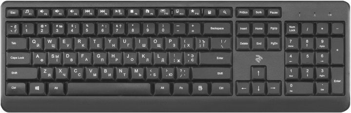 Клавіатура бездротова 2E KS220 Wireless Black, Чорний