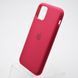 Чохол матовий з логотипом Silicon Case Full Cover для iPhone 11 Pro Rose Red/Бордовий