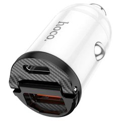 Автомобільний зарядний пристрій Hoco NZ2 4.8A USB PD Type-C QC3.0 30W White