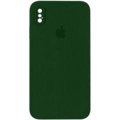 Чехол накладка Silicon case Full Square для iPhone X/iPhone Xs Army Green