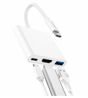 Переходник Borofone DH4 Type-c to USB3.0+HDMI White