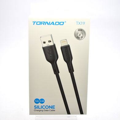 Кабель Tornado TX19 Silicone Cable Lightning 2.4A 1M Black
