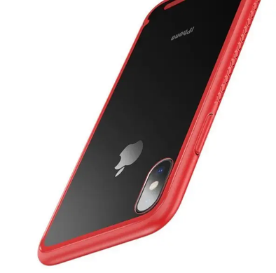 Чехол накладка Baseus See-through Glass Protective Case для iPhone X\Xs 5.8" Red