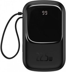 Портативний акумулятор з бездротовою зарядкою PowerBank Baseus Qpow Digital Display quick charging 20000mAh 20W Black