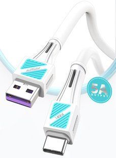 Кабель ANSTY Z-035-T Type-C Silicone 5A 1M Белый