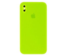 Чехол накладка Silicon case Full Square для iPhone X/iPhone Xs Party Green