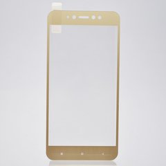 Защитное стекло Silk Screen для Xiaomi Redmi Note 5A Prime/Redmi Y1 (0.3mm) Gold тех. пакет