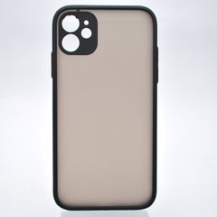 Чохол з напівпрозорою задньою кришкою Matte Color Case Full Camera для iPhone 11 Чорний