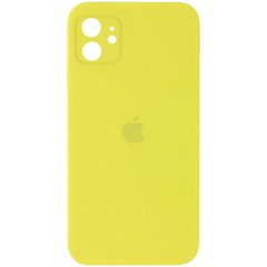 Чехол силиконовый с квадратными бортами Silicone case Full Square для iPhone 11 Pro Max Yellow Желтый