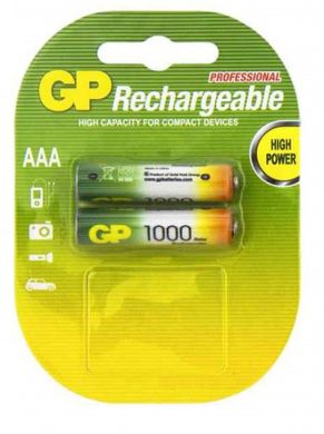 Аккумуляторная батарейка GP Rechargeable 100AAAHC HR03 1.2V 1000mAh 1шт