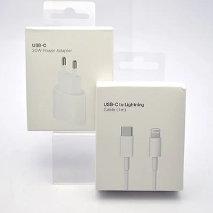 Зарядное устройство Apple USB-C 20W Power Adapter (MHJ83ZM/A) комплект с кабелем Type-C to Lightning