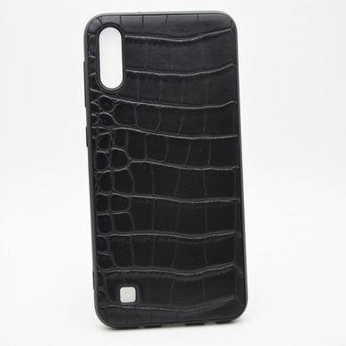 Чехол под крокодила Leather Case Samsung A105 Galaxy A10 Black тех пакет