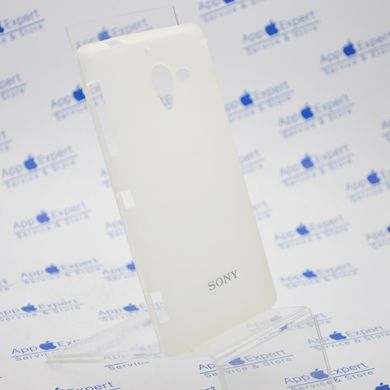 Чехол накладка силикон TPU cover case Sony L35H White