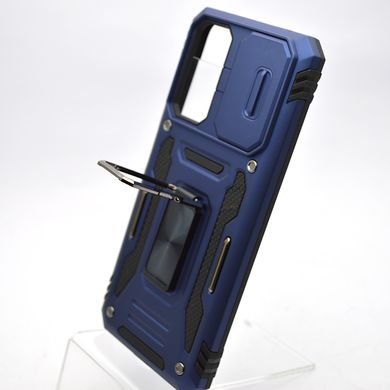 Чехол противоударный с кольцом Armor Case CamShield для Xiaomi Redmi Note 11/Redmi Note 11s Army Blue