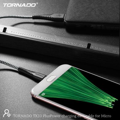 Кабель Tornado TX10 Micro USB Tissue cable 2.4A 1M Black, Черный