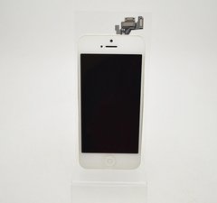 Дисплей (екран) LCD для Apple iPhone 5 з кнопкою Home, фронтальною камерою, спікером і тачскріном White Оригінал Б/У