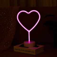 Нічний світильник (нічник) Neon lamp series Heart Pink (Серце)
