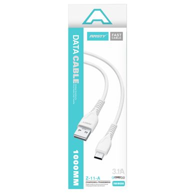 Кабель ANSTY Z-11-A Micro USB 3A 1M Белый